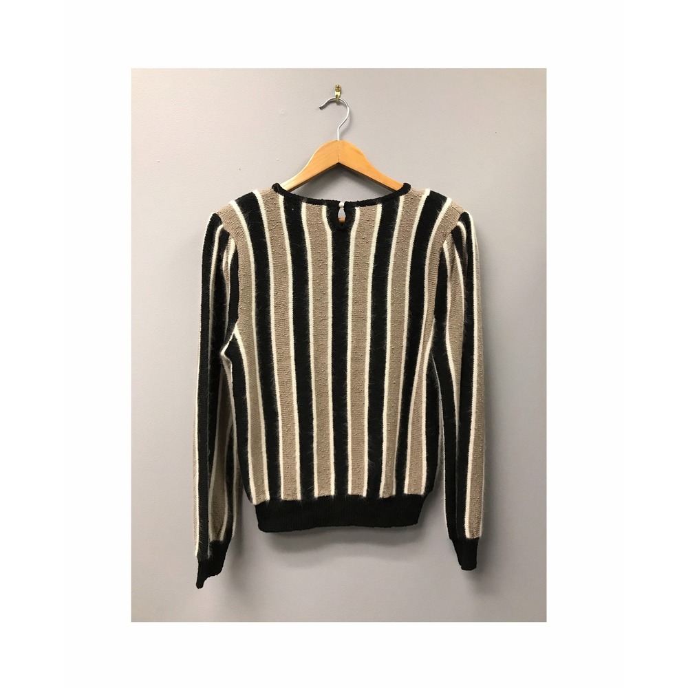 vintage 1980s striped sweater‎ M retro petite 80s - Picture 3 of 7